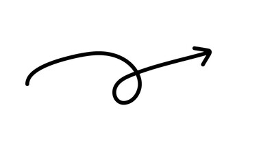 hand drawn arrow symbol isolated on transparent background