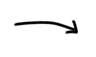 hand drawn arrow symbol isolated on transparent background