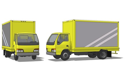car for transporting goods 3d illustration	
