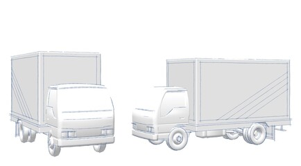 car for transporting goods 3d illustration	
