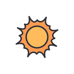 Stylized Illustration Of A Radiant Sun With Transparent Background