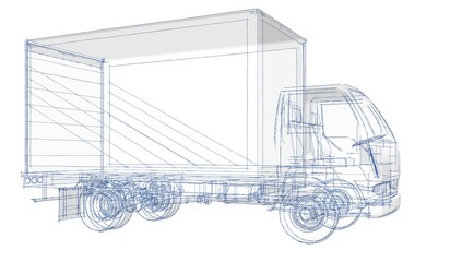 car for transporting goods 3d illustration	
