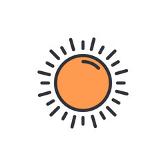 Isolated Sunny Icon With Rays For Weather Or Nature Illustrations