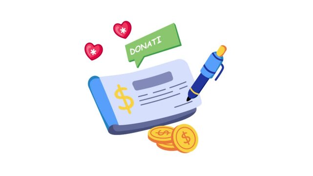 Bank Check 2D Flat Animations.