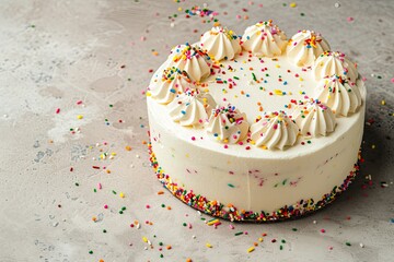 High Resolution of Birthday Cake with Cream Cheese