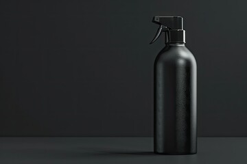 High Definition Picture of Spray Bottle 3D Rendered Black Mockup Template