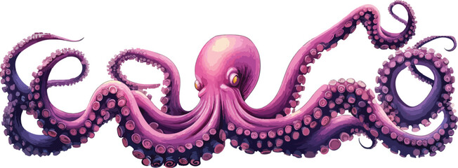  A vector  of pink octopus tentacles Underwater mon