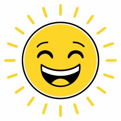 Fototapeta premium Playful Cartoon Emoji, Joyful Expression, Digital Art, Bright Background, Creative Design, Whimsical Style