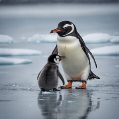 Obraz premium penguin on the beach