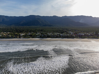 Baleia Beach on the North Coast of São Paulo in the middle of the Atlantic Forest