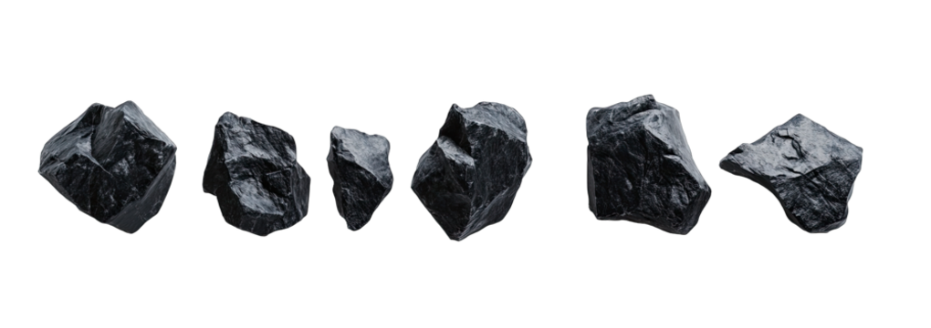 Dark, jagged rocks scattered