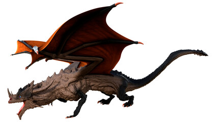 Fototapeta premium 3D Rendering Fairy Tale Dragon on White