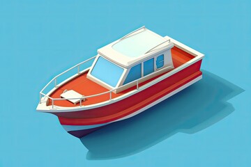 High Detail Visual of Isometric Single Element Boat