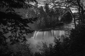 Waterfall to the jugle black n white