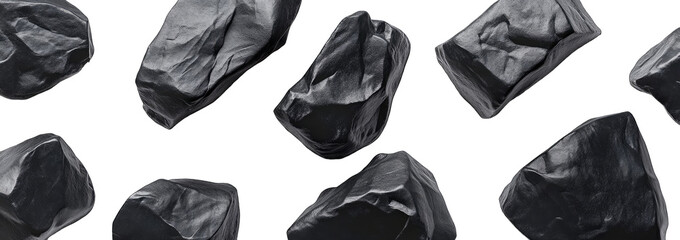 Dark, irregular rocks scattered