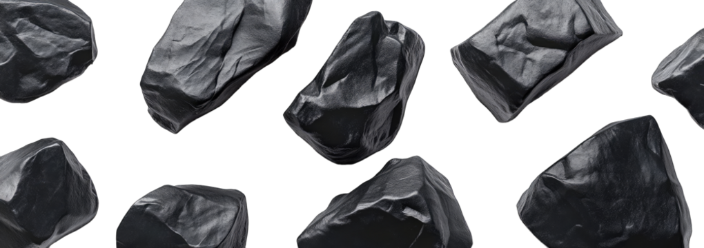 Dark, irregular rocks scattered