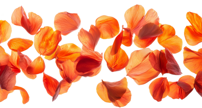 orange petal flower falling down 