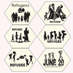 refugee vector set eleven