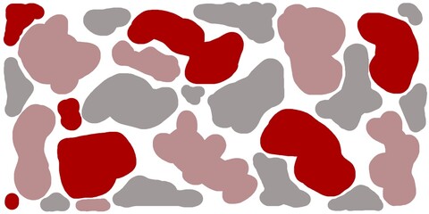 Abstract Red, Gray, and Pink Blob Pattern Background
