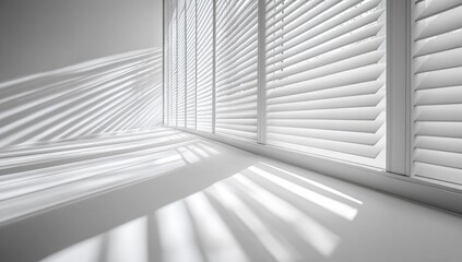 Fototapeta premium White room with blinds and shadows