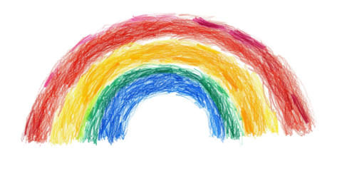 Child's Colorful Rainbow Drawing