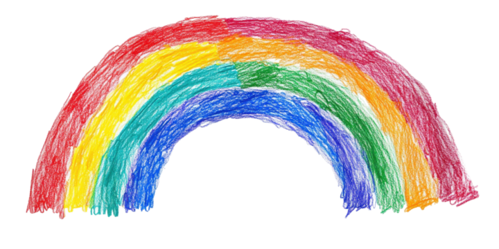 Child's Colorful Rainbow Drawing
