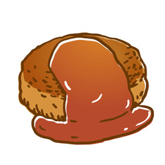 ソースがたっぷりかかったハンバーグ