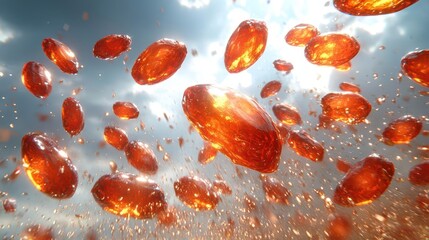 Fototapeta premium Amber Gems Falling