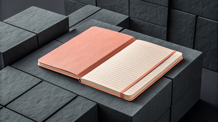 red book on a black background