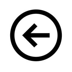 Left arrow in circle icon vector illustration