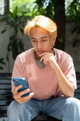 Young man talking on mobile phone
