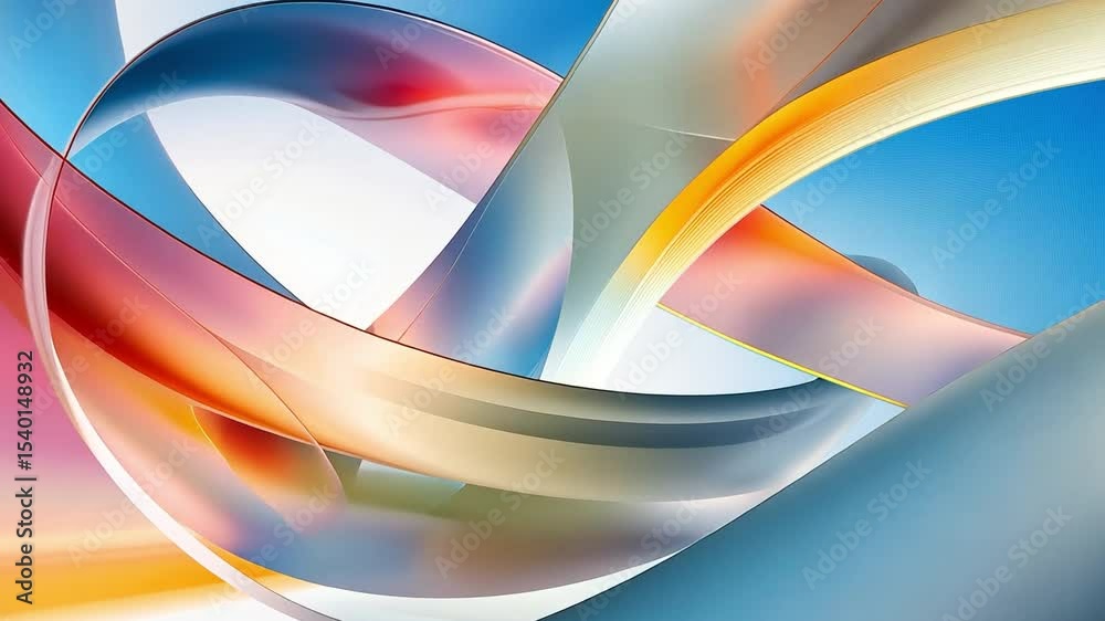 Poster Abstract Spirals in Motion: An elegant interplay of vibrant colors and graceful curves, creating a dynamic and mesmerizing visual composition, evoking a sense of fluidity and boundless creativity.