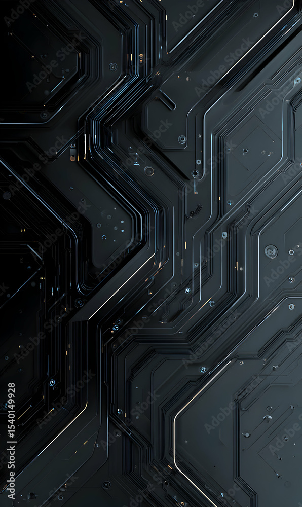 Fototapete futuristic technology background showcasing intricate circuit patterns and sleek lines for cutting e