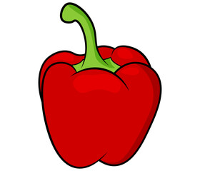 Vibrant red bell pepper clipart, colorful vegetable