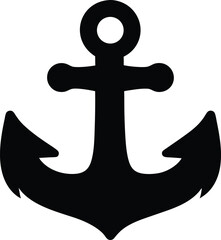 Ship anchor symbol vector, Anchor icon silhouette vector