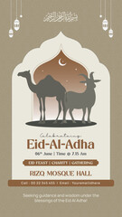 Eid Al Adha Mubarak Illustration Story Design Template