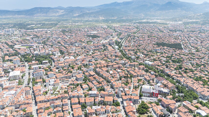 Top view of the city of Isparta: Turkey