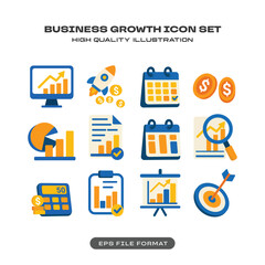 Business Growth and Financial Analytics Icon Set