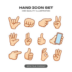 Hand Gesture and Emoji Icon Set with Various Signs