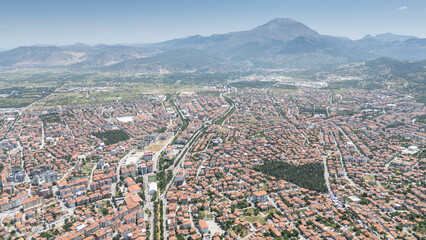 Top view of the city of Isparta: Turkey