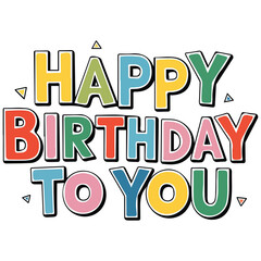 Happy birthday hand lettering vector isolated white background