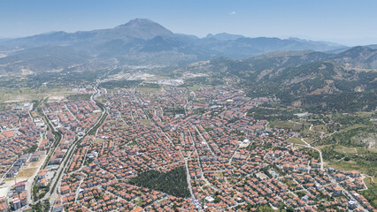 Top view of the city of Isparta: Turkey