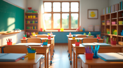 cozy and bright classroom interior