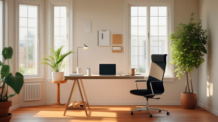 Minimalist home office interior