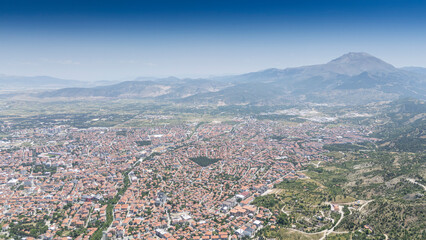 Top view of the city of Isparta: Turkey