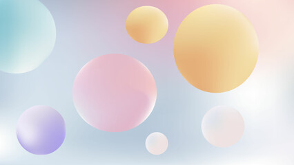 A vibrant illustration of shiny, colorful gradient circles with decorative patterns on a white background