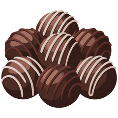 Truffle chocolate bonbon snack vector isolated white background