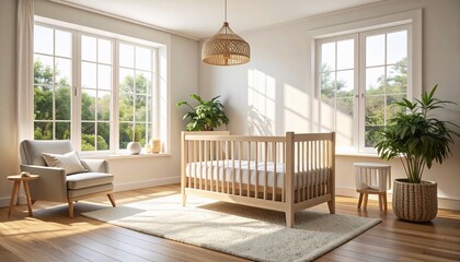 Serene Nursery: A Sunlit haven for your little one