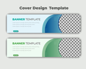 Set abstract horizontal gradient background web banner design template