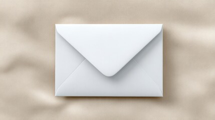 Simple White Envelope on Soft Beige Background for Promotional Use